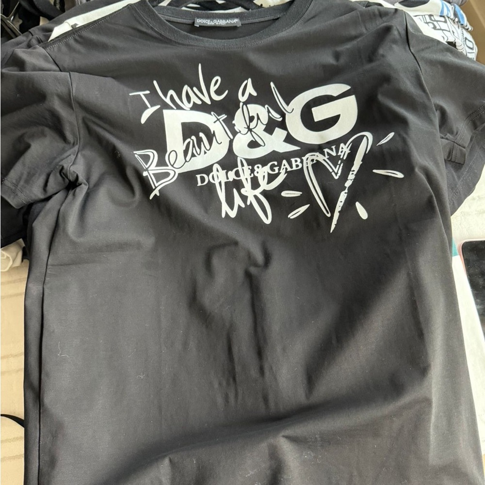 Dolce & Gabbana Black Graphic Tee